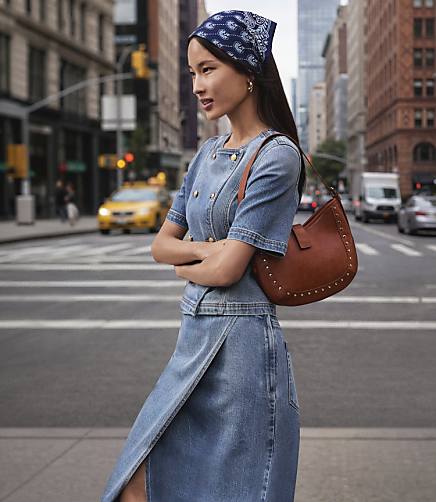 Short Sleeve Denim Jacket in Bright Mid Indigo Wash