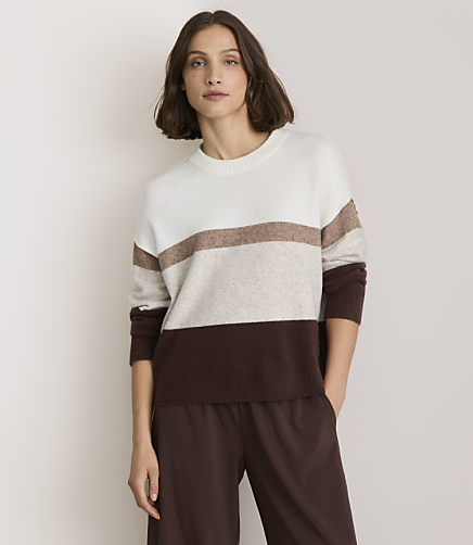 Lou & Grey Colorblock Cloudstitch Oversized Sweater