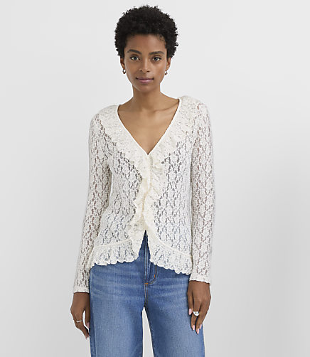 Floral Lace Ruffle Top