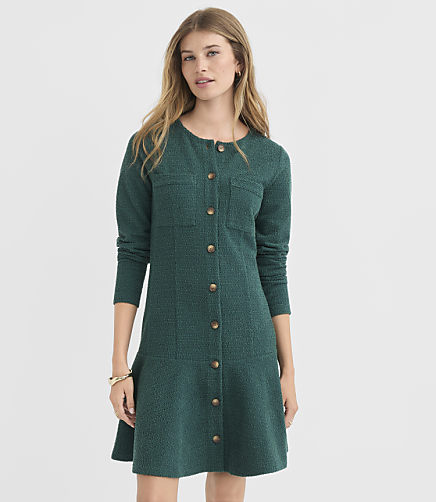 Tweed Flounce Mini Pocket Dress