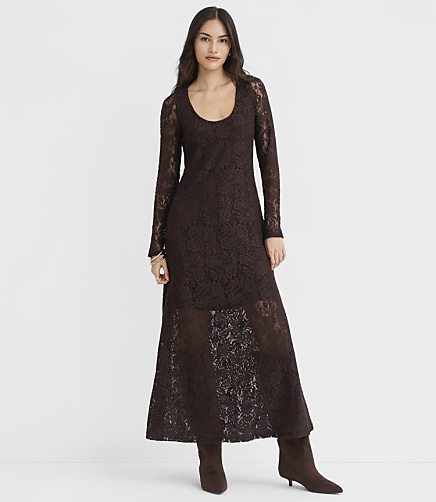 Lace Scoop Neck Maxi Dress
