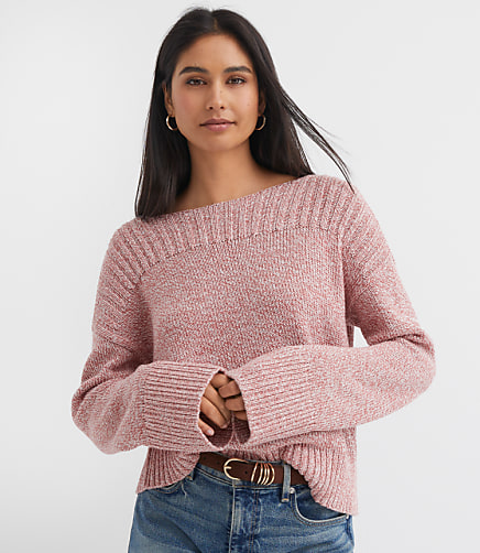 Ribtrim Boatneck Sweater