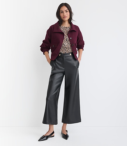 Wide Leg Culottes in Faux Leather