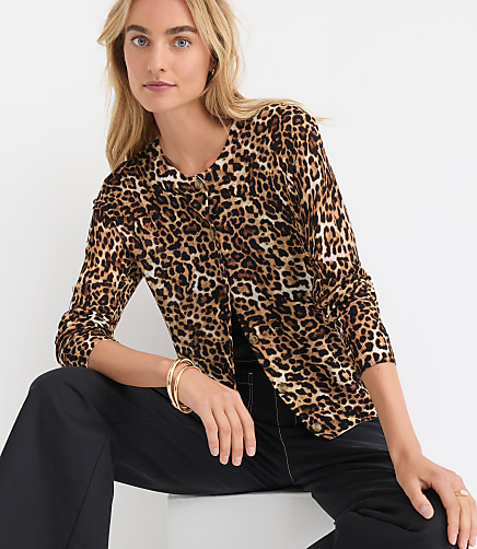 Leopard Print Semi Sheer Cardigan