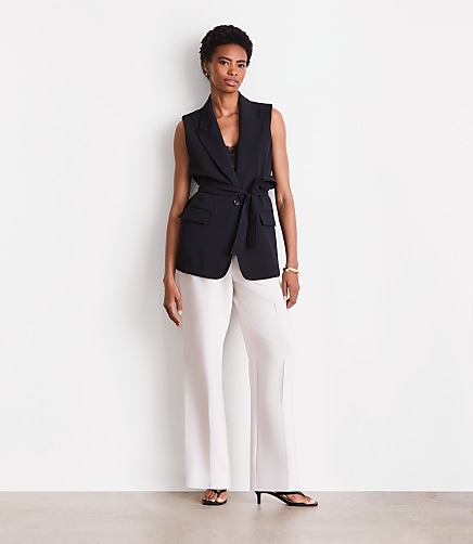 LOFT Versa Crepe Drape Belted Blazer Vest