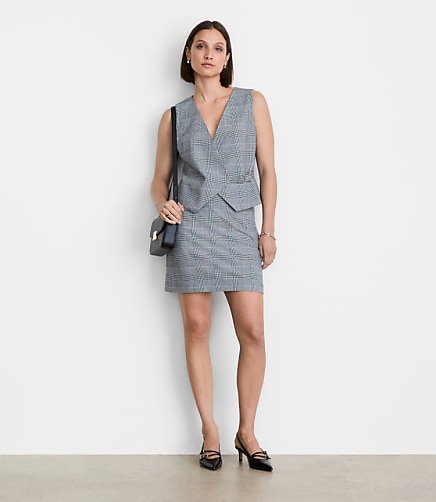 LOFT Versa Plaid Seasonless Stretch Wrap Vest