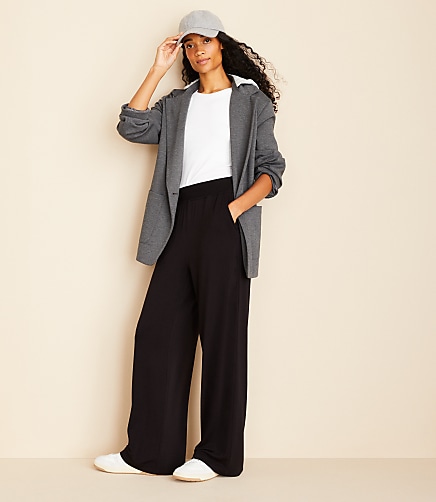 Lou & Grey Sporty Ponte Hooded Blazer