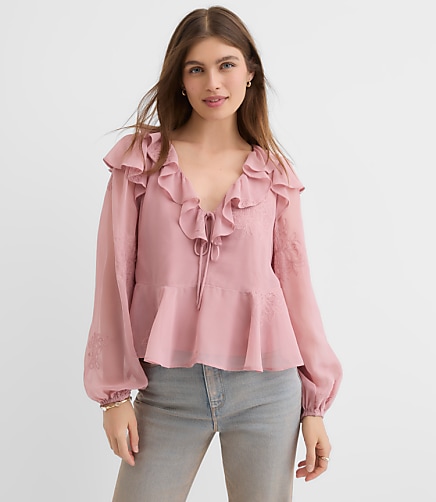 Ruffle Peplum Blouse