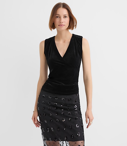 Velour Tie Back Crossover Top