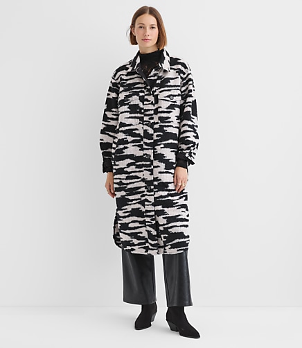 Geo Boucle Oversized Shirt Jacket