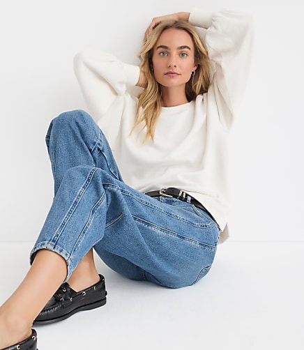 Petite Blouson Sleeve Tunic Sweatshirt