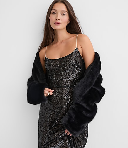 Sequin Strappy Midi Dress