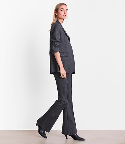 Petite LOFT Versa Ponte Blazer in Pinstripe
