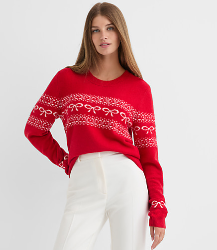 Bow Heart Fair Isle Sweater