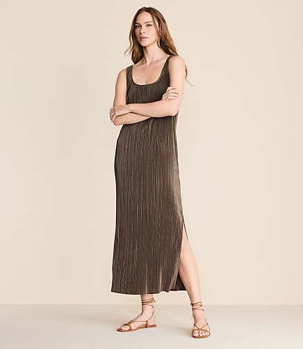 Lou & Grey Plisse Tie Back Tank Maxi Dress
