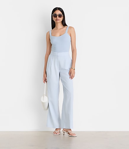 LOFT Versa Pure Spun Pleated Wide Leg Pants