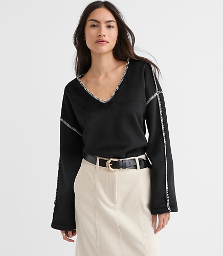 Whipstitch Fleece Top