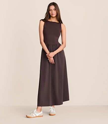 Lou & Grey Wanderweave Mixed Media Maxi Pocket Dress