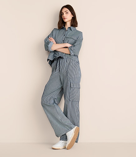 Lou & Grey Striped Adjustable Parachute Pants
