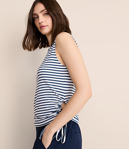 Lou & Grey Striped Essential Modal Side Tie Tank Top