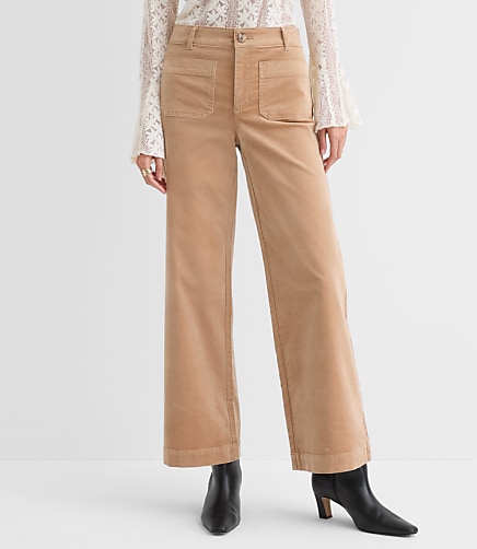 Curvy Palmer Wide Leg Pants in Stretch Velvet