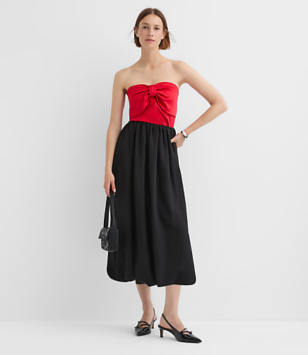 Crepe Bubble Midi Skirt