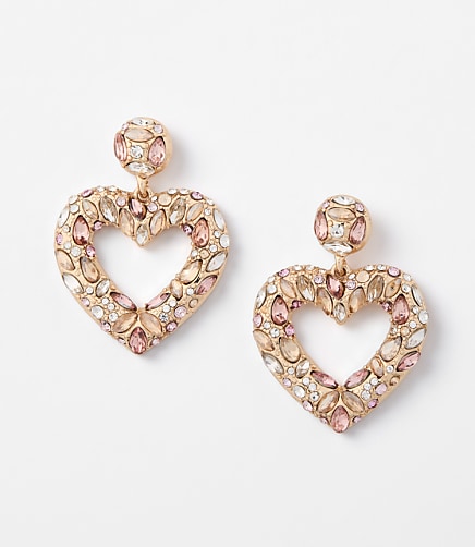 Crystal Heart Drop Earrings
