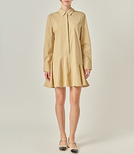 English Factory Collar Flare Skirt Dress