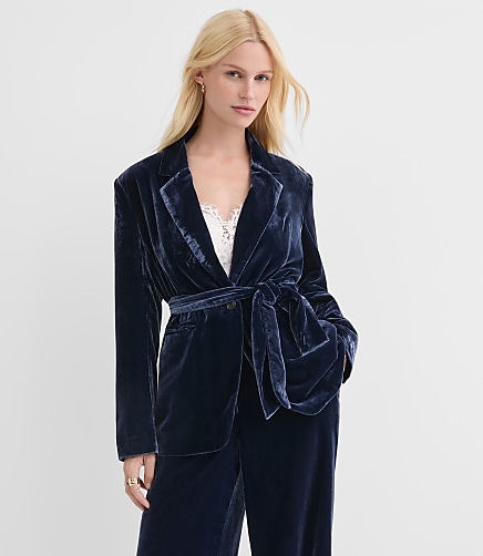 Tall Velvet Belted Modern Blazer