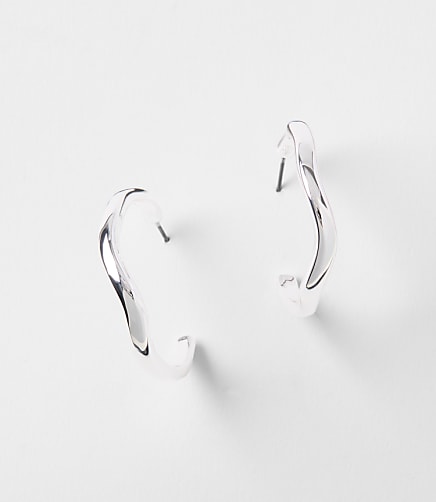 Molded Metal Hoop Earrings