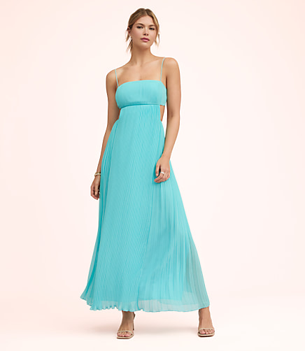 Lately Pleated Cutout Maxi Dress