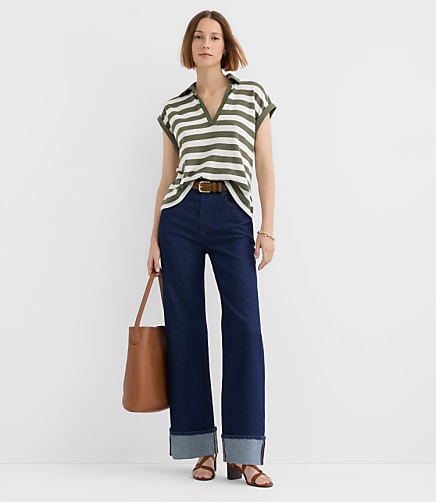 Rivete Cuffed High Rise Wide Leg Jeans in Nova Wash