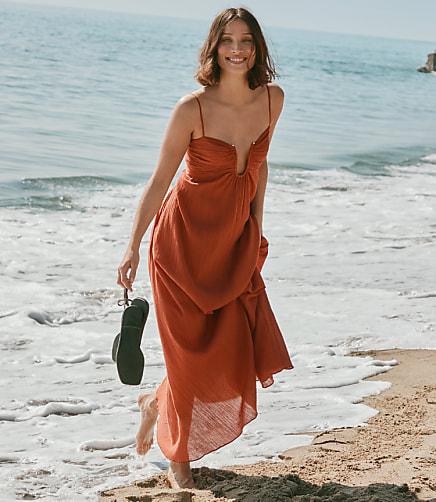LOFT Beach Hook Keyhole Maxi Dress