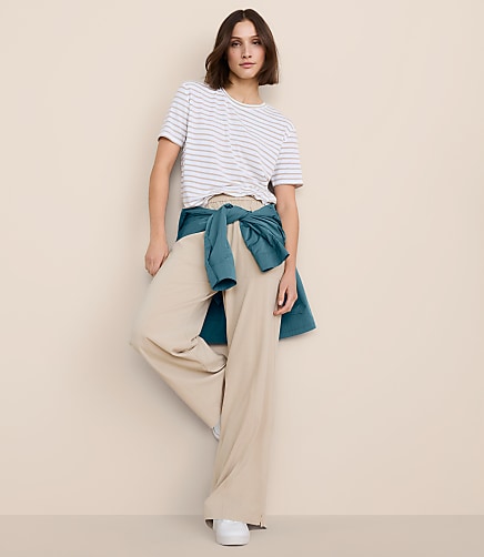 Petite Lou & Grey Zip Hem Wanderweave Zip Wide Leg Pants