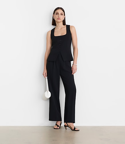 Petite LOFT Versa Crepe Drape Tank Vest
