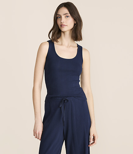Lou & Grey Pointelle Striped Pajama Tank Top