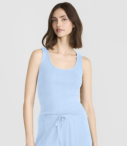 Lou & Grey Pointelle Striped Pajama Tank Top
