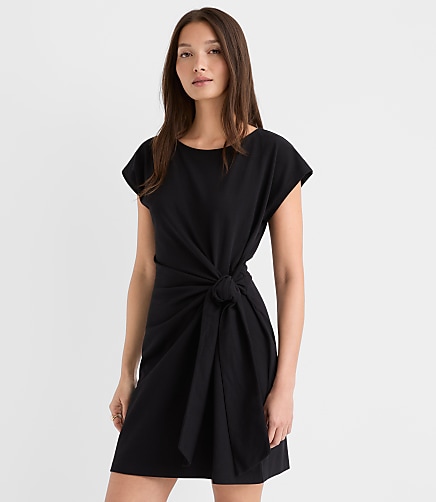 Side Tie Wedge Tee Mini Dress