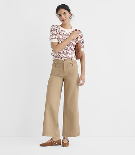 Palmer Wide Leg Crop Pants in Twill