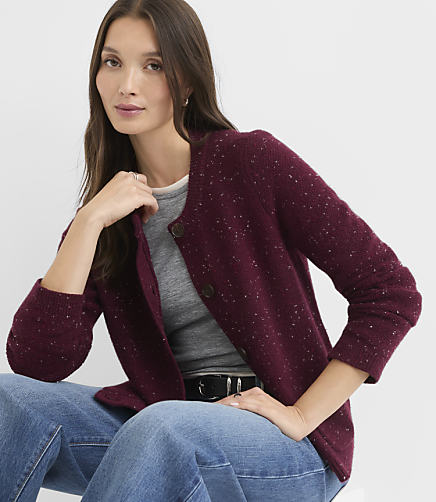 Flecked Sweater Jacket
