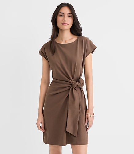 Petite Side Tie Wedge Tee Mini Dress