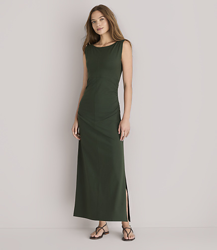 Lou & Grey Ruched Boatneck Maxi Dress