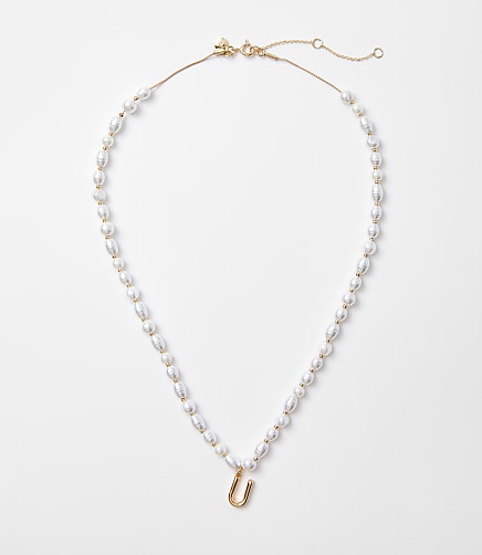 Pearlized Initial Necklace