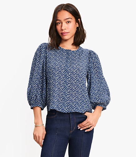 Garden Balloon Sleeve Blouse
