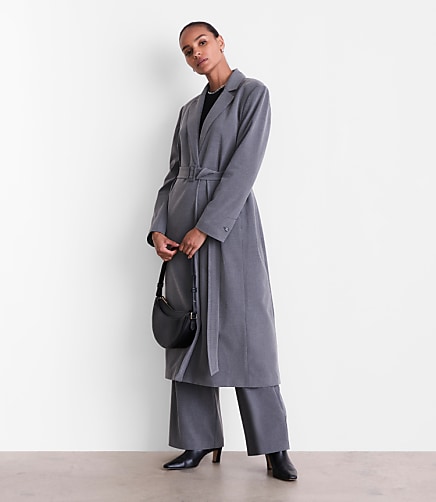 LOFT Versa Seasonless Stretch Belted Coat in Heather