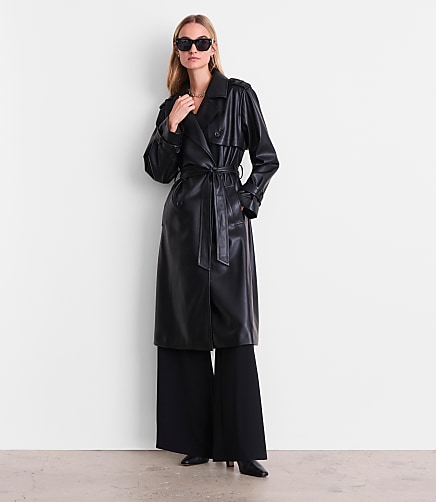 LOFT Versa Faux Leather Trench Coat