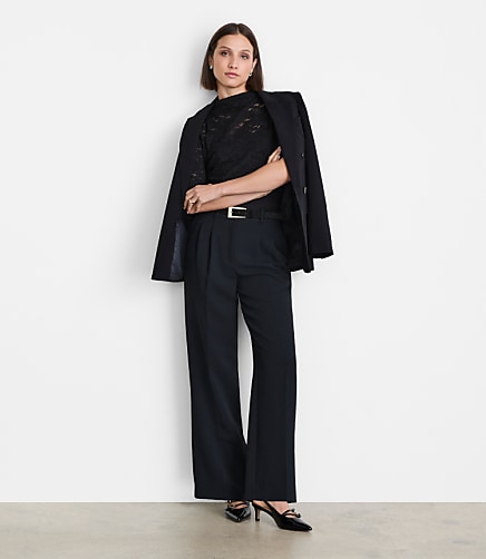 LOFT Versa Lace Elbow Sleeve Turtleneck Top