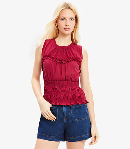 Smocked Ruffle Tank Top