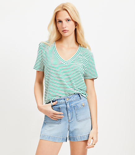 Striped Everyday V-Neck Tee