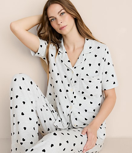 Heathered Heart Pajama Set